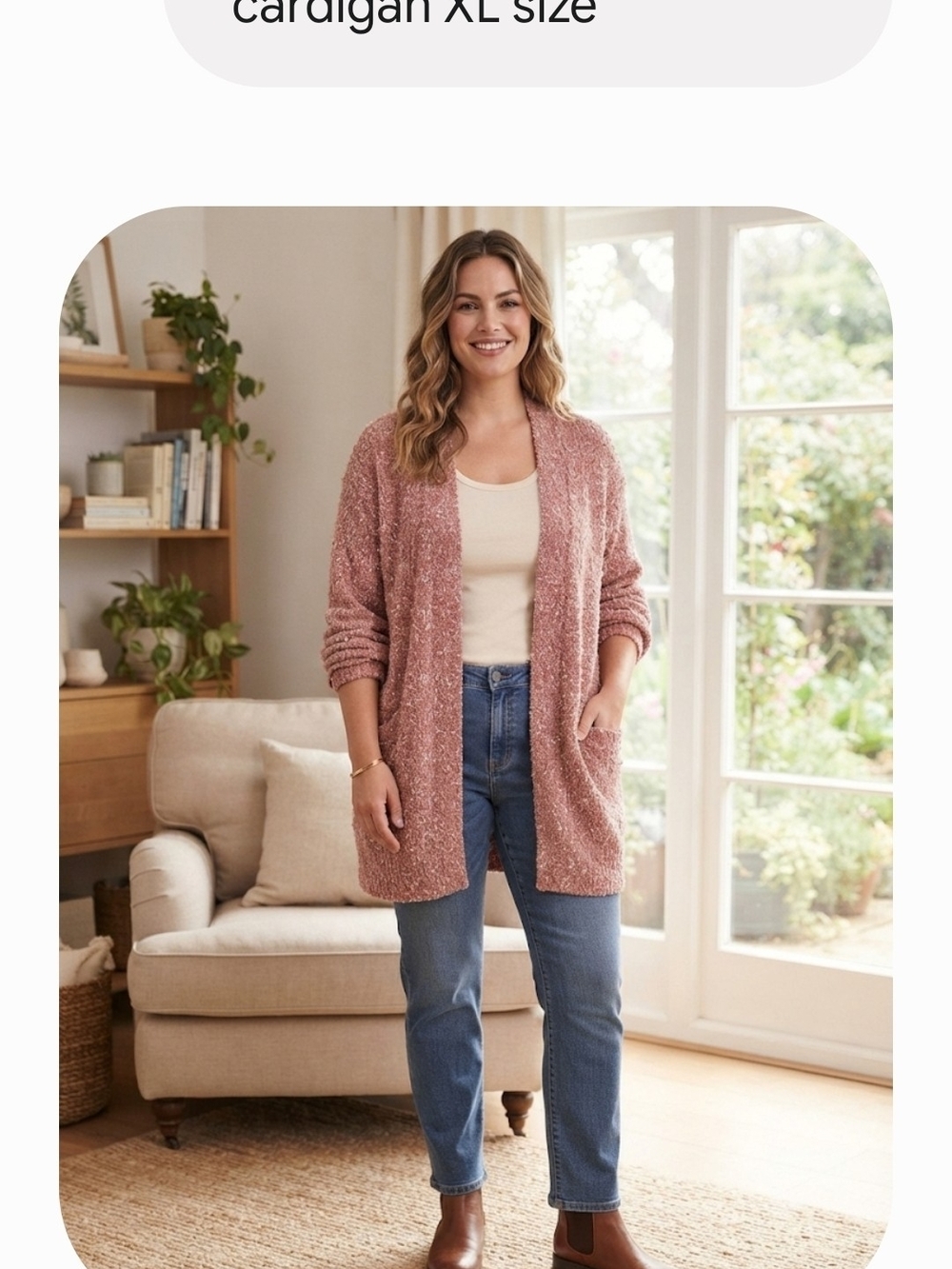 BB Dakota by Steve Madden Dusty Rose Open-Front Cardigan